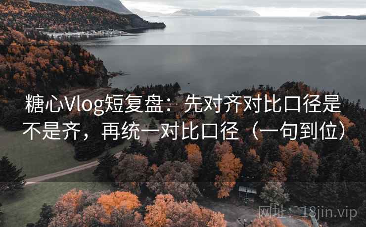 糖心Vlog短复盘：先对齐对比口径是不是齐，再统一对比口径（一句到位）