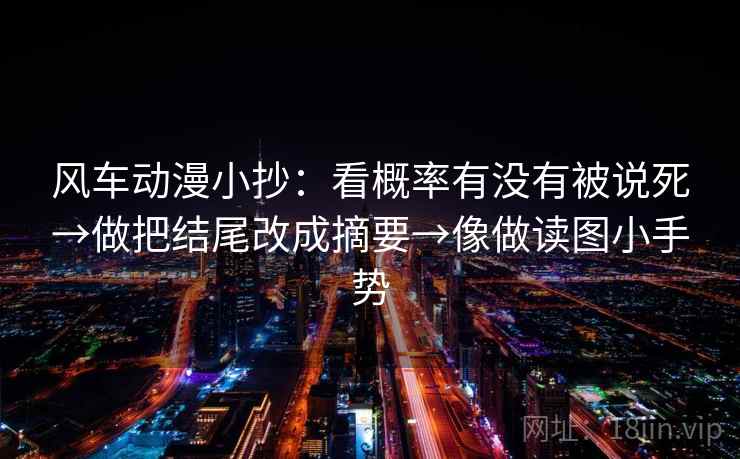 风车动漫小抄：看概率有没有被说死→做把结尾改成摘要→像做读图小手势  第2张