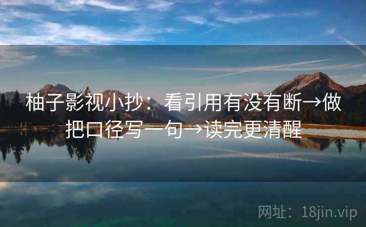 柚子影视小抄：看引用有没有断→做把口径写一句→读完更清醒