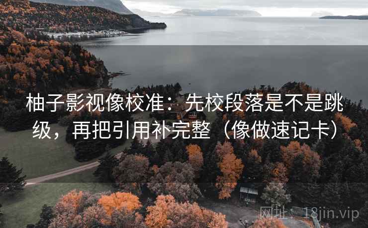 柚子影视像校准：先校段落是不是跳级，再把引用补完整（像做速记卡）